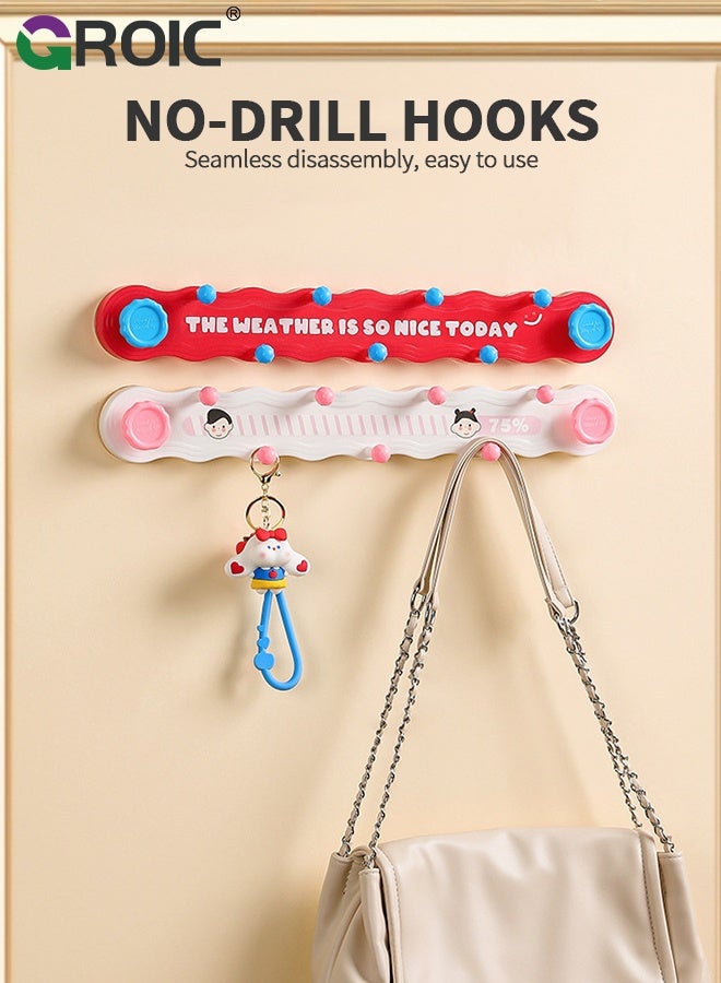 GROIC Wall Hanger, 3 Pack Rack Wall Mount, Space-Saving Storage for Hats, Jackets, Bags, Entryway, Mudroom, Closet, Bathroom, Bedroom, No-Drill Strip Hooks, Coat Rack with 7 Standard Hooks - Image 2
